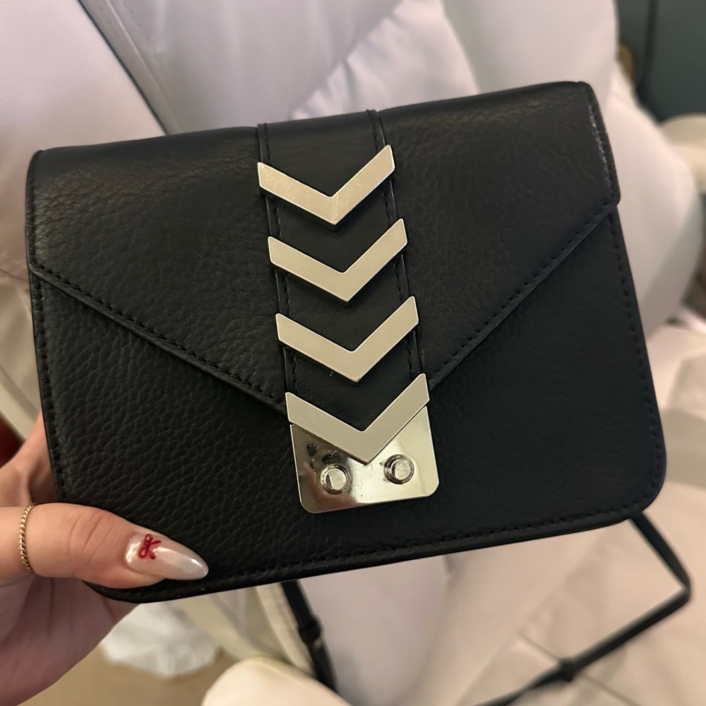 MACKAGE black leather crossbody bag